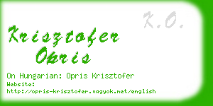 krisztofer opris business card